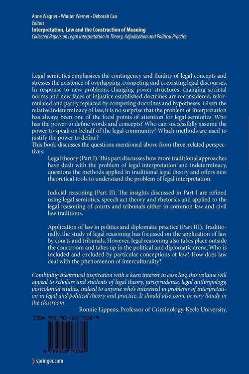 Produktbild: Interpretation, Law and the Construction of Meaning