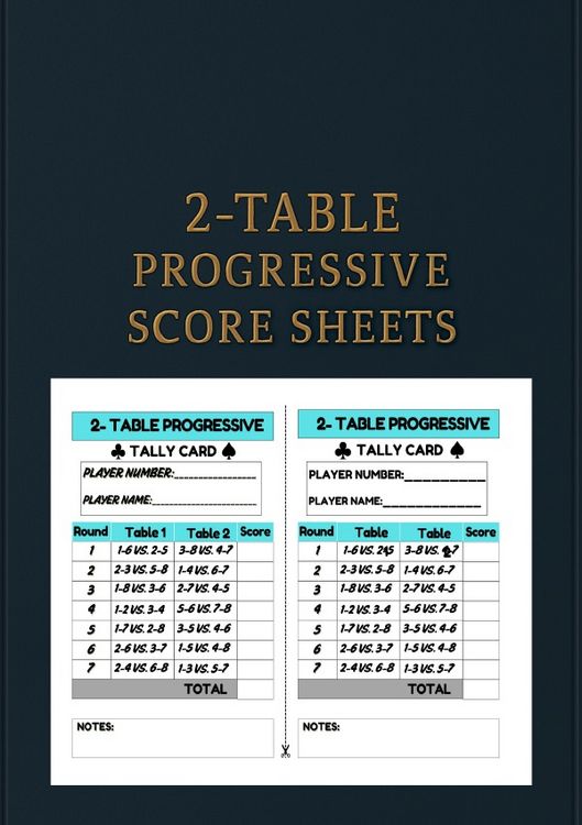 Produktbild: 2-Table progressive sheet score sheets