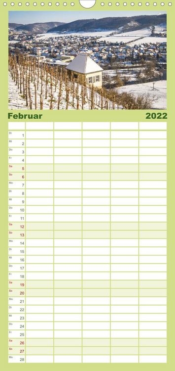 Produktbild: Familienplaner Weinberge um Jena (Wandkalender 2022 , 21 cm x 45 cm, hoch)