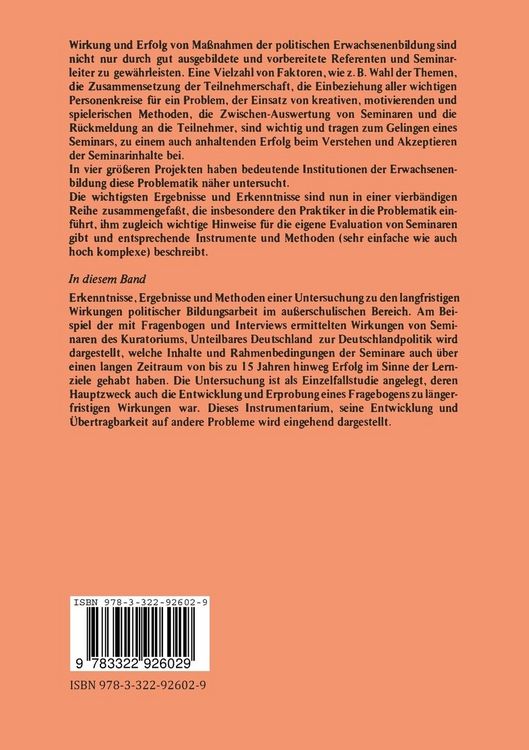 Produktbild: Au&szlig;erschulische Politische Bildung: Langfristige Wirkungen
