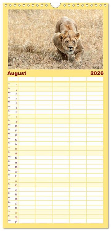 Produktbild: Familienplaner 2026 - Die Magie der K&ouml;nige der Tiere mit 5 Spalten (Wandkalender, 21 x 45 cm) CALVENDO