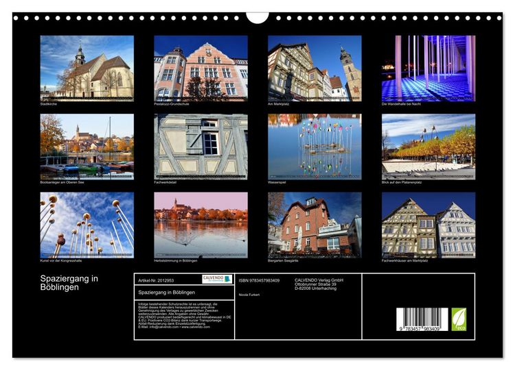 Produktbild: Spaziergang in B&ouml;blingen (Wandkalender 2026 DIN A3 quer), CALVENDO Monatskalender