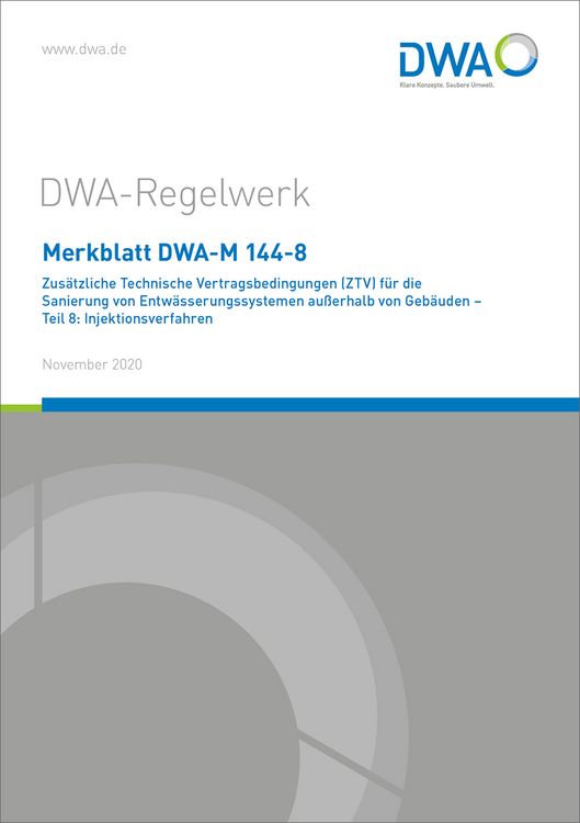 Produktbild: Merkblatt DWA-M 144-8 Zus&auml;tzliche Technische Vertragsbedingungen (ZTV) f&uuml;r die S