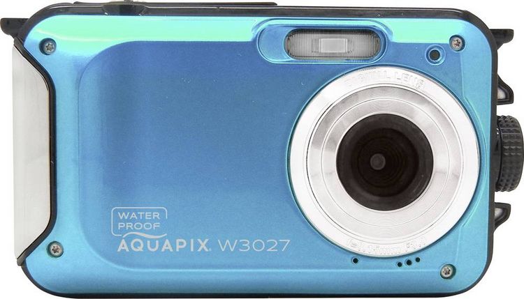 Produktbild: Easypix W3027-I Wave Iceblue Digitalkamera 30 Megapixel Blau-Eisblau inkl. Akku, inkl. Tasche Bildstabilisierung, Full HD Video