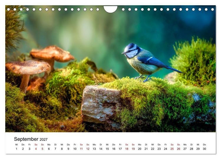 Produktbild: Federleicht - Das geheime Leben der Meisen (Wandkalender 2027 DIN A4 quer), CALVENDO Monatskalender