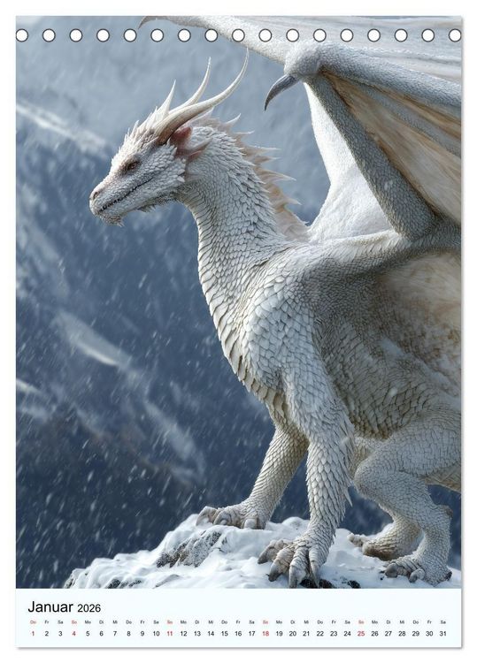 Produktbild: Drachen Kalender - ein Jahr mit mystischen Fabelwesen (Tischkalender 2026 DIN A5 hoch), CALVENDO Monatskalender