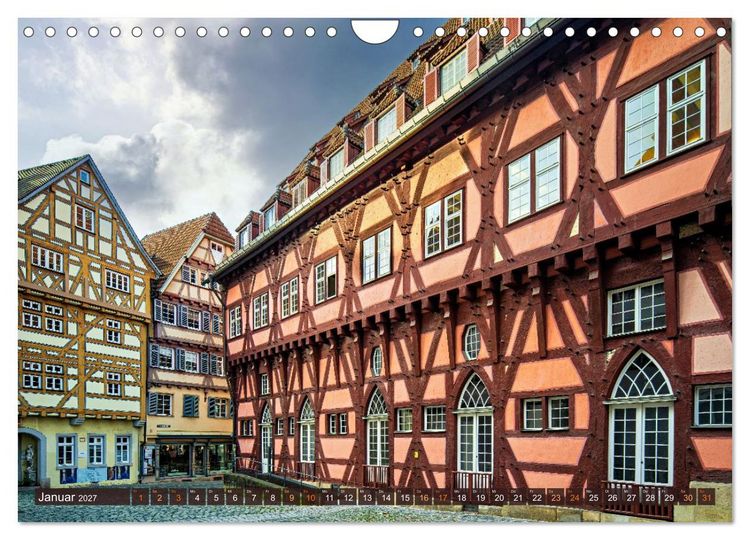 Produktbild: Idyllisches Fachwerk rund um Stuttgart (Wandkalender 2027 DIN A4 quer), CALVENDO Monatskalender