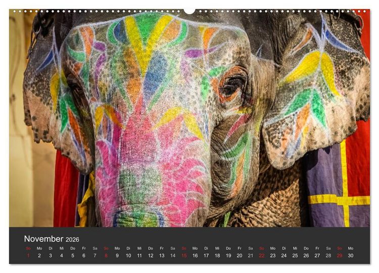 Produktbild: Indien 2026 Tempel, Tiger und Pal&auml;ste (Wandkalender 2026 DIN A2 quer), CALVENDO Monatskalender