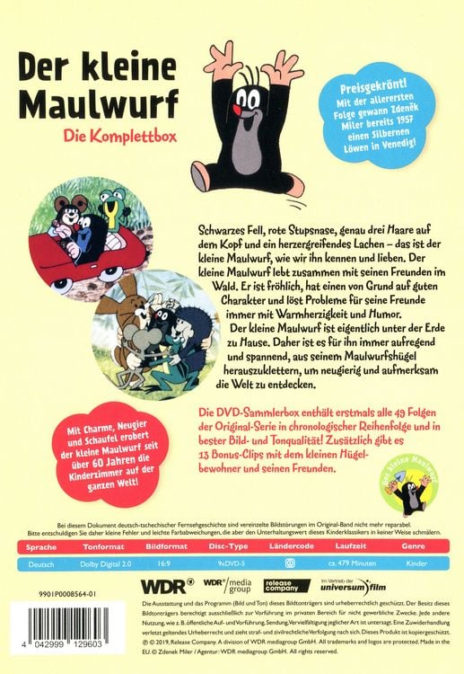 Produktbild: Der kleine Maulwurf - Komplettbox [9 DVDs]
