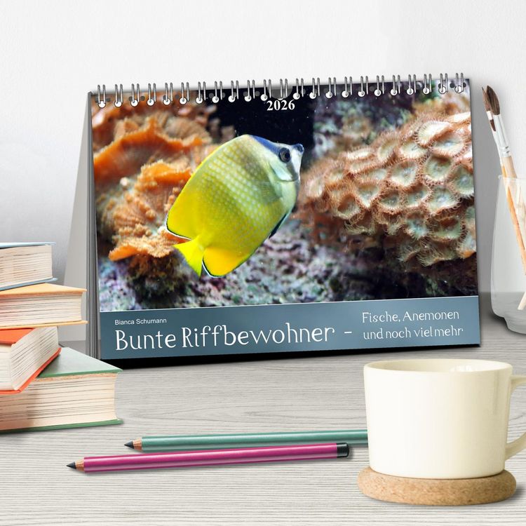 Produktbild: Bunte Riffbewohner - Fische, Anemonen und noch viel mehr (Tischkalender 2026 DIN A5 quer), CALVENDO Monatskalender