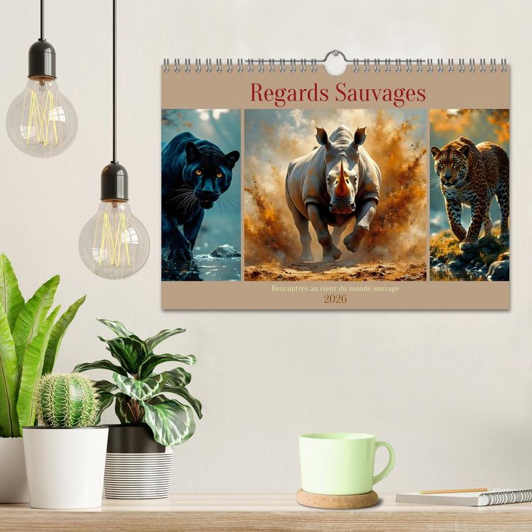 Produktbild: Regards Sauvages &ndash; Rencontres au c&oelig;ur du monde sauvage (Calendrier mural 2026 DIN A4 vertical), CALVENDO calendrier mensuel