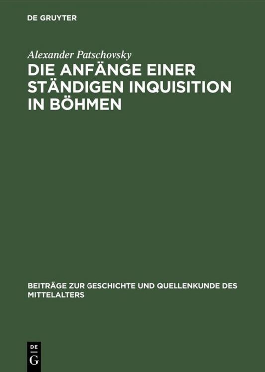 Produktbild: Die Anf&auml;nge einer st&auml;ndigen Inquisition in B&ouml;hmen