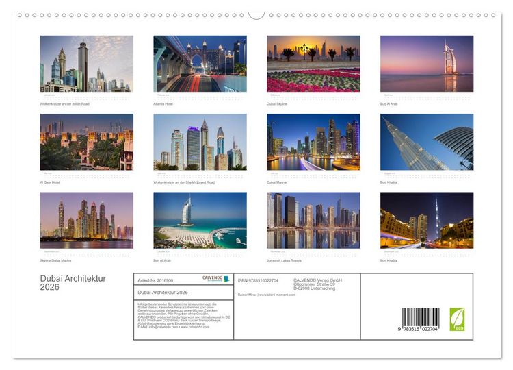 Produktbild: Dubai Architektur 2026 (hochwertiger Premium Wandkalender 2026 DIN A2 quer), Kunstdruck in Hochglanz