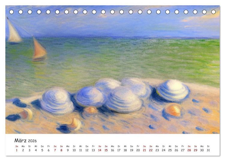 Produktbild: Ostsee Kunstwerke (Tischkalender 2026 DIN A5 quer), CALVENDO Monatskalender