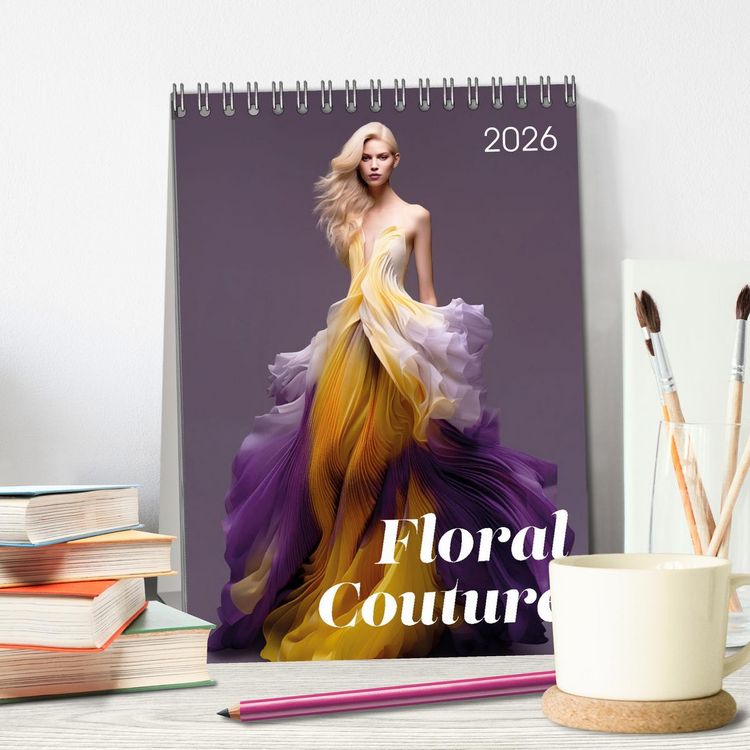 Produktbild: Floral Couture (Tischkalender 2026 DIN A5 hoch), CALVENDO Monatskalender