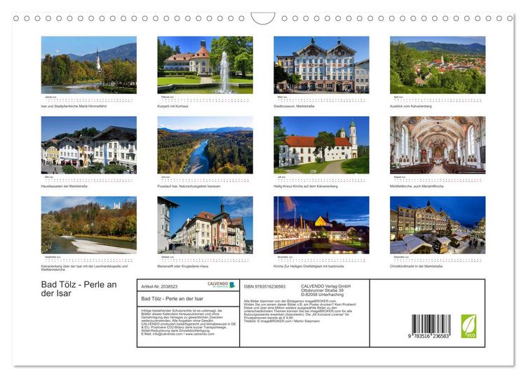 Produktbild: Bad T&ouml;lz - Perle an der Isar (Wandkalender 2026 DIN A3 quer), CALVENDO Monatskalender