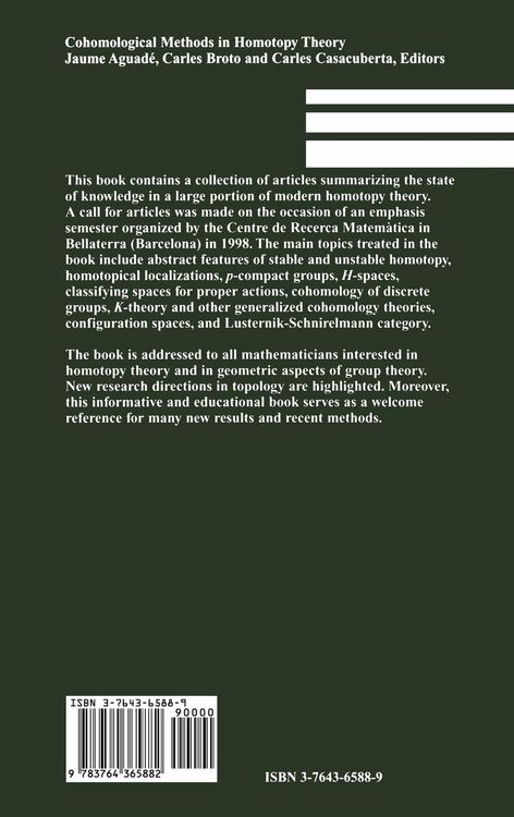 Produktbild: Cohomological Methods in Homotopy Theory