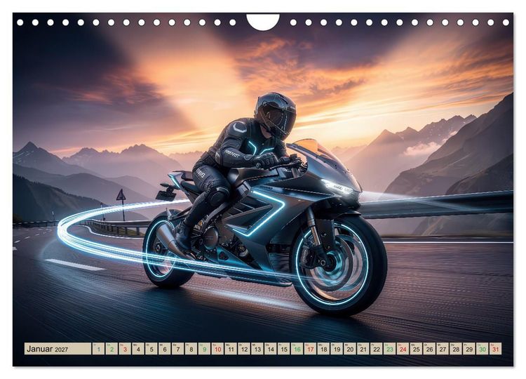 Produktbild: E-Motorrad-Biker (Wandkalender 2027 DIN A4 quer), CALVENDO Monatskalender
