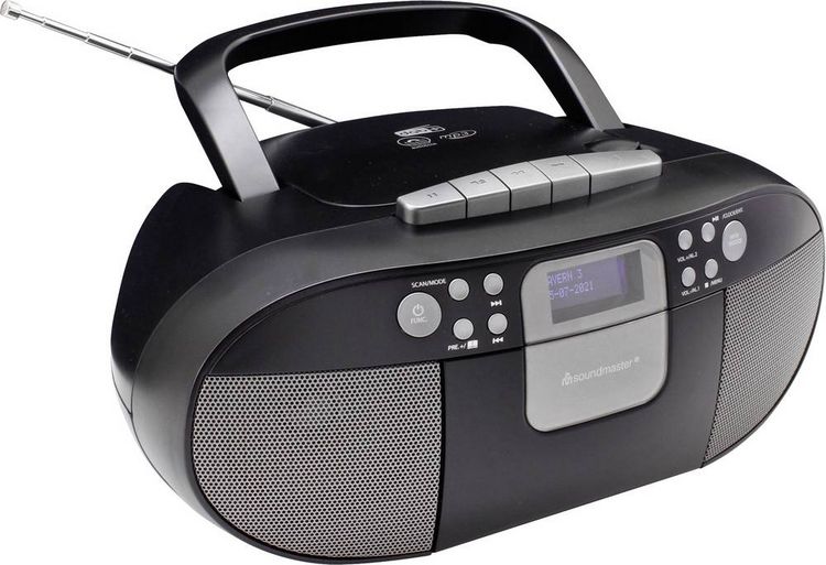 Produktbild: soundmaster SCD7800SW Kassettenradio DAB+, UKW AUX, CD, Kassette, USB Weckfunktion Schwarz