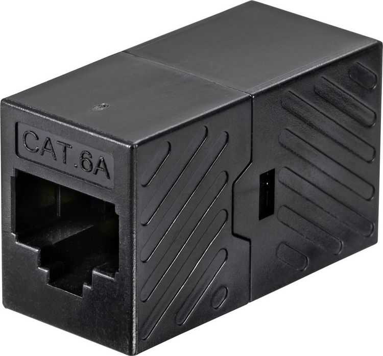 Produktbild: Renkforce RJ45 Netzwerk Adapter CAT 6a [1x RJ45-Buchse - 1x RJ45-Buchse] Schwarz
