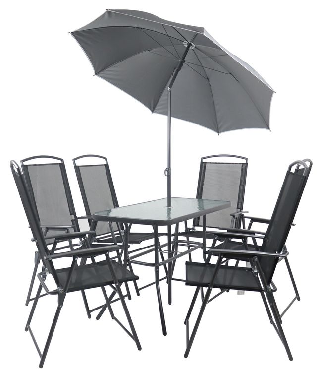 Produktbild: 7-tlg Sitzgruppe Gartenm&ouml;bel Tisch St&uuml;hle Set 110