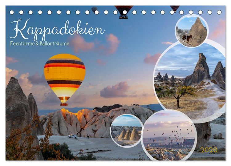 Produktbild: Kappadokien, Feent&uuml;rme und Ballontr&auml;ume (Tischkalender 2026 DIN A5 quer), CALVENDO Monatskalender
