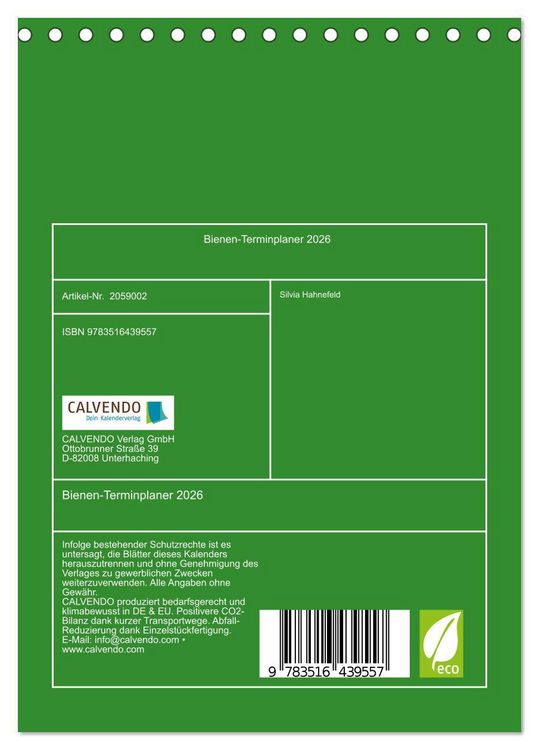 Produktbild: Bienen-Terminplaner 2026 (Tischkalender 2026 DIN A5 hoch), CALVENDO Monatskalender