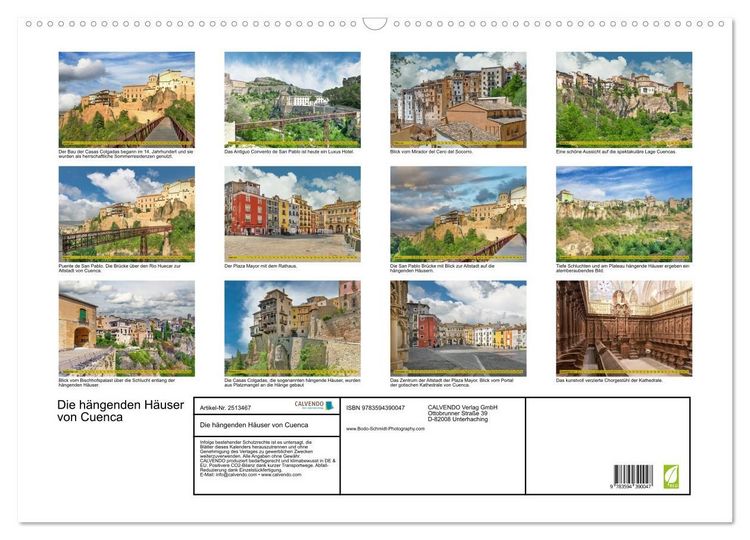 Produktbild: Die h&auml;ngenden H&auml;user von Cuenca (Wandkalender 2027 DIN A2 quer), CALVENDO Monatskalender