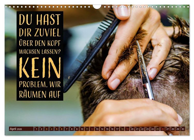 Produktbild: Coiffeur - Wellness f&uuml;r die Haare - mit Spr&uuml;chen (Wandkalender 2026 DIN A3 quer), CALVENDO Monatskalender