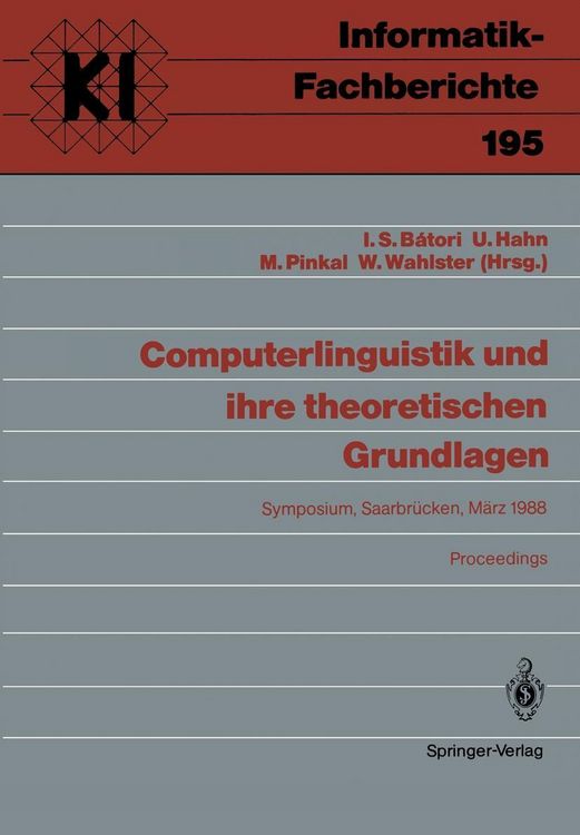 Produktbild: Computerlinguistik und ihre theoretischen Grundlagen