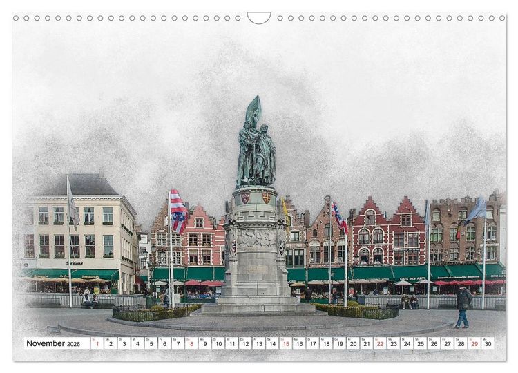 Produktbild: Br&uuml;gge, die Perle von Flandern (Wandkalender 2026 DIN A3 quer), CALVENDO Monatskalender