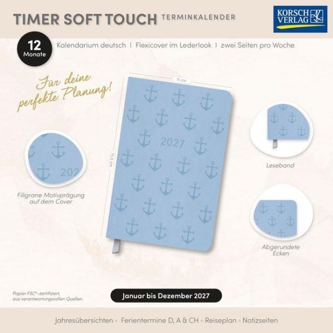 Produktbild: Timer Soft Touch hellblau 2027