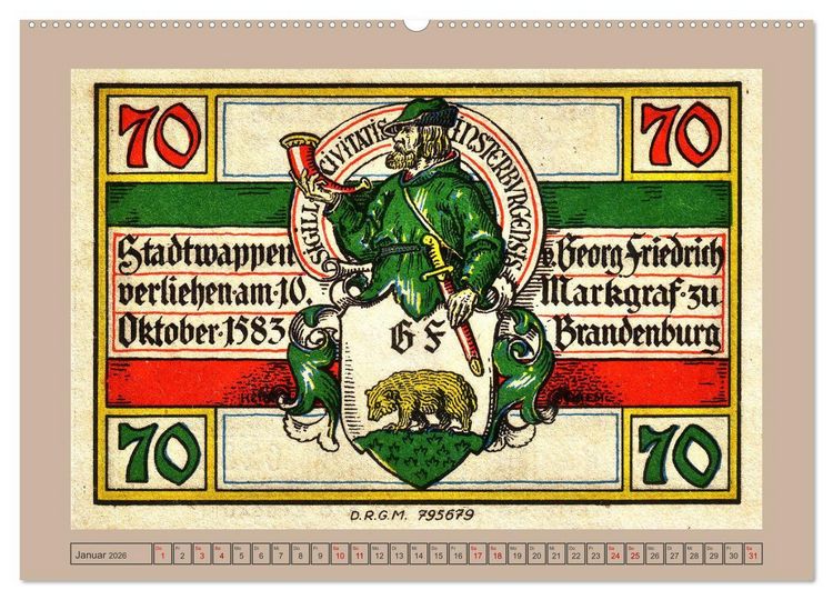 Produktbild: Gruss aus Insterburg - Historische Stadtansichten (hochwertiger Premium Wandkalender 2026 DIN A2 quer), Kunstdruck in Hochglanz