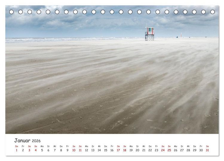 Produktbild: Nordsee, Meer, Strand und Wind (Tischkalender 2026 DIN A5 quer), CALVENDO Monatskalender