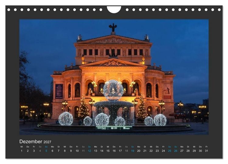 Produktbild: FRANKFURT - Nachtlichter 2027 (Wandkalender 2027 DIN A4 quer), CALVENDO Monatskalender