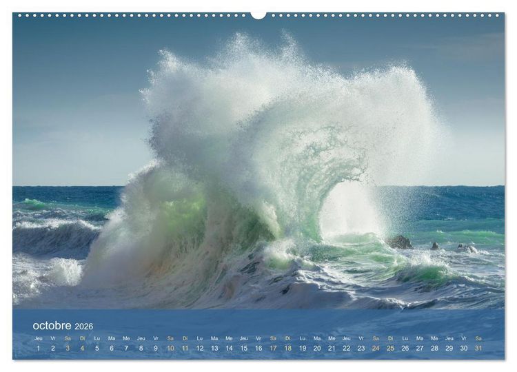 Produktbild: Dans des vagues - Le ballet &eacute;ternel de la mer (Calendrier mural 2026 DIN A2 vertical), CALVENDO calendrier mensuel