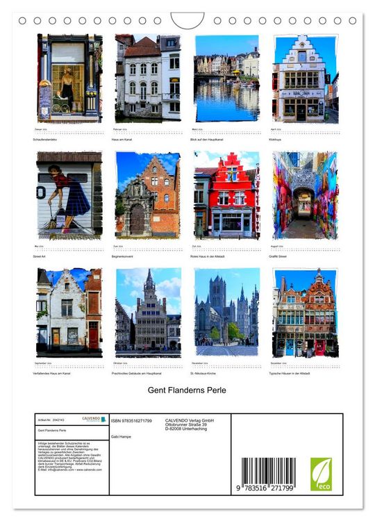 Produktbild: Gent Flanderns Perle (Wandkalender 2026 DIN A4 hoch), CALVENDO Monatskalender