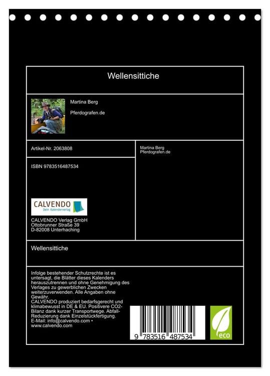 Produktbild: Wellensittiche (Tischkalender 2026 DIN A5 hoch), CALVENDO Monatskalender