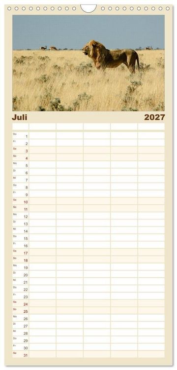 Produktbild: Familienplaner 2027 - Facetten Namibias mit 5 Spalten (Wandkalender, 21 x 45 cm) CALVENDO
