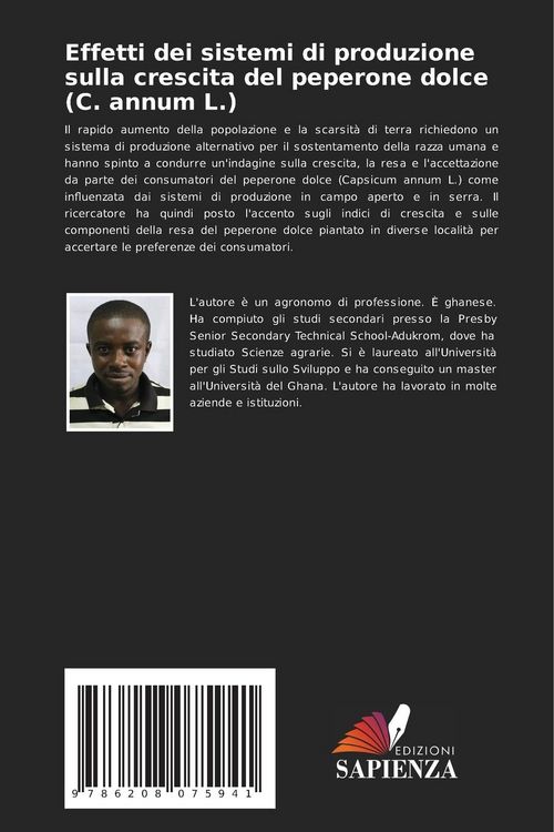Produktbild: Effetti dei sistemi di produzione sulla crescita del peperone dolce (C. annum L.)