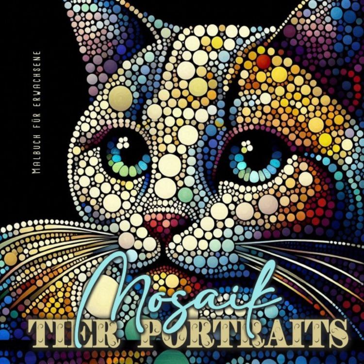 Produktbild: Mosaik Tier Portraits Malbuch f&uuml;r Erwachsene