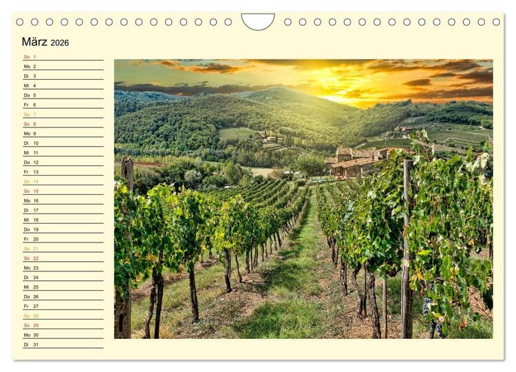 Produktbild: B&uuml;hne frei f&uuml;r die Toskana (Wandkalender 2026 DIN A4 quer), CALVENDO Monatskalender