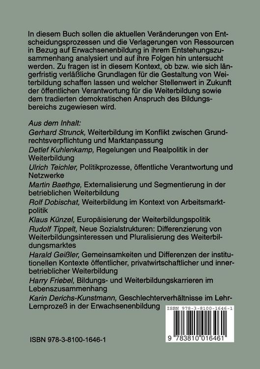 Produktbild: Weiterbildung zwischen Grundrecht und Markt