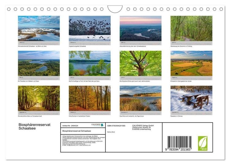 Produktbild: Biosph&auml;renreservat Schaalsee (Wandkalender 2027 DIN A4 quer), CALVENDO Monatskalender