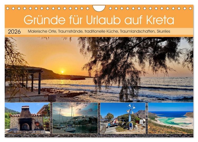 Produktbild: Gr&uuml;nde f&uuml;r Urlaub auf Kreta (Wandkalender 2026 DIN A4 quer), CALVENDO Monatskalender