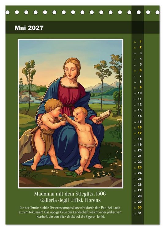Produktbild: Raffael 2.0, Renaissance-Madonnen als Graphic Novel (Tischkalender 2027 DIN A5 hoch), CALVENDO Monatskalender