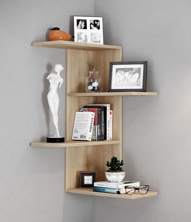 Produktbild: Holz Wandregal H&auml;ngeregal Eckregal Regal Balos