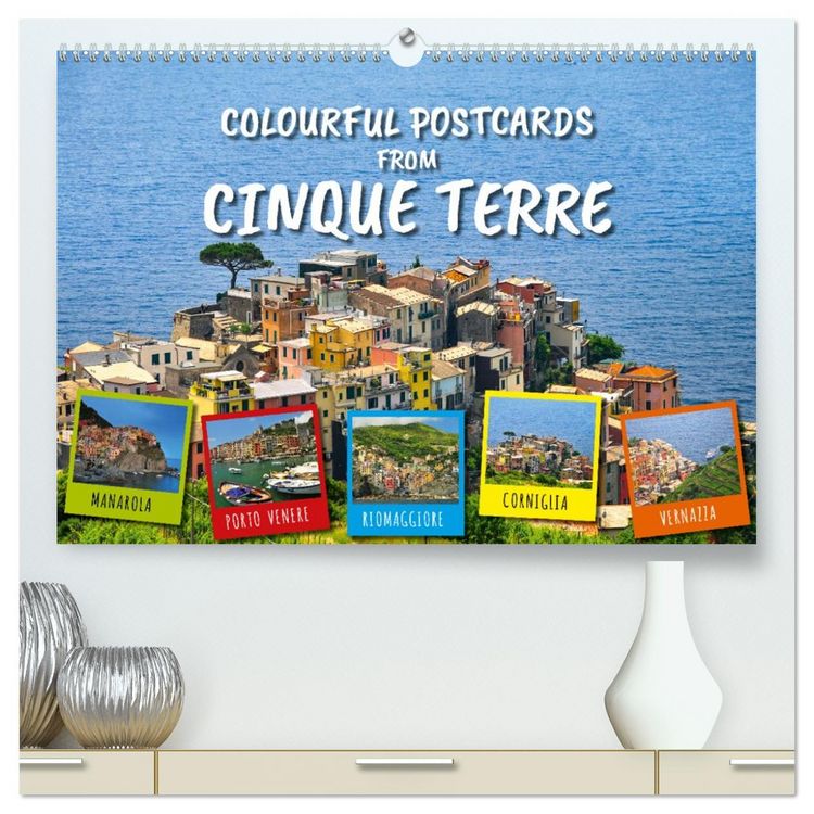 Produktbild: Colourful Postcards from Cinque Terre (High Quality Premium Wall Calendar 2026 DIN A2 landscape),CALVENDO 12 Month Wall Calendar
