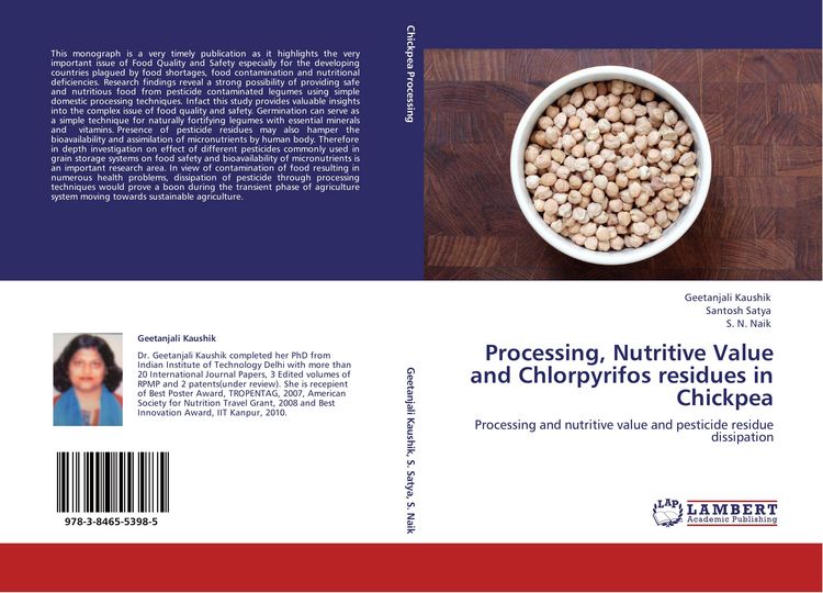 Produktbild: Processing, Nutritive Value and Chlorpyrifos residues in Chickpea