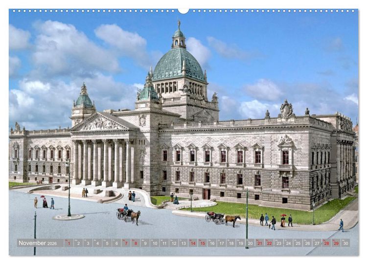 Produktbild: Leipzig zur Kaiserzeit in Farbe (hochwertiger Premium Wandkalender 2026 DIN A2 quer), Kunstdruck in Hochglanz